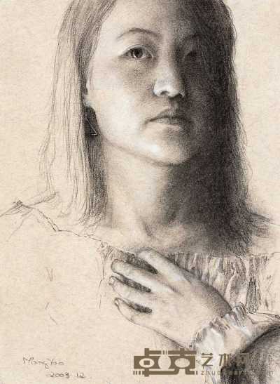 徐芒耀 2003年作 女孩肖像 32×23cm